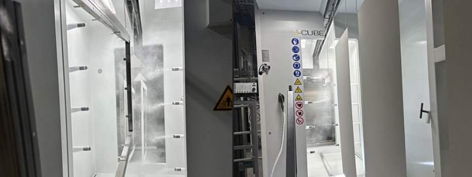 Powder coating plant for elevators