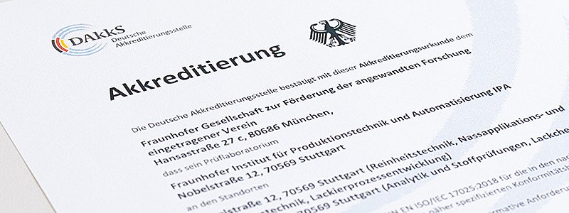 Laboratory accreditation Fraunhofer IPA Accreditation certificates