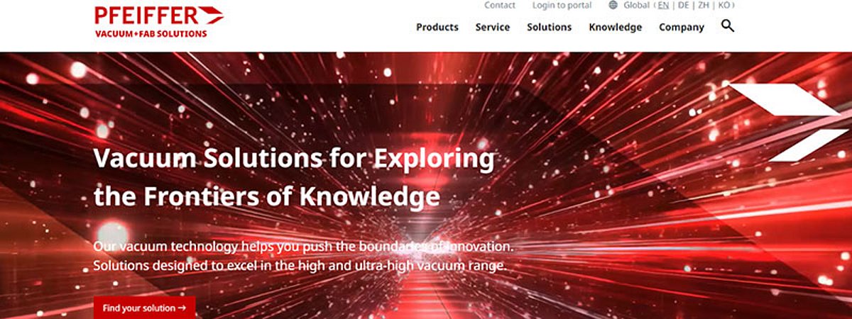 Pfeiffer Vacuum+Fab Solutions new website 