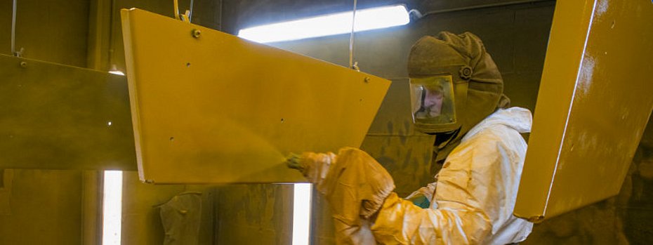 Single-Coat Paint for Construction and Earthmoving Equipment: VOC Balance and Throughput