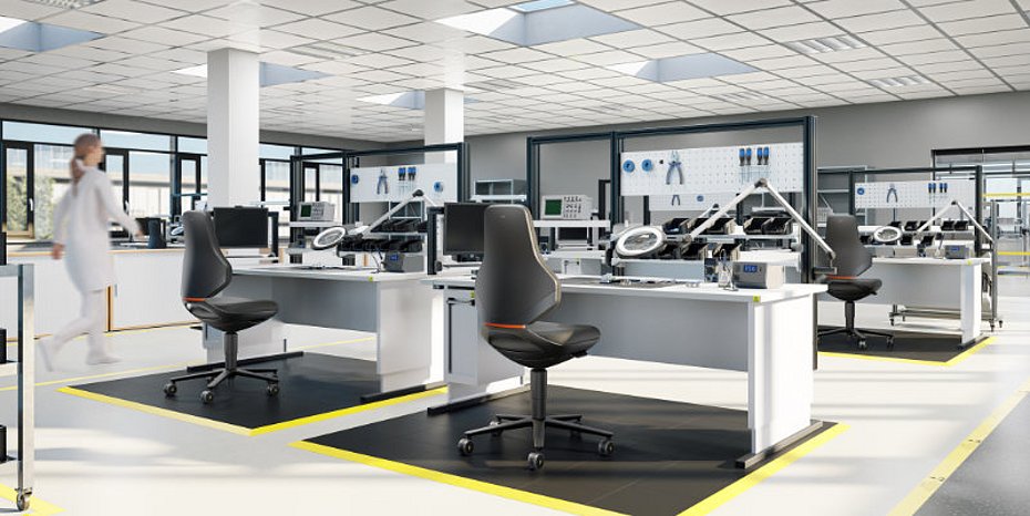 Powder coating work chair cleanroom ESD