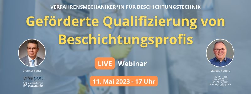 [Translate to English:] Webinar Qualifizierung Beschichtungstechniker