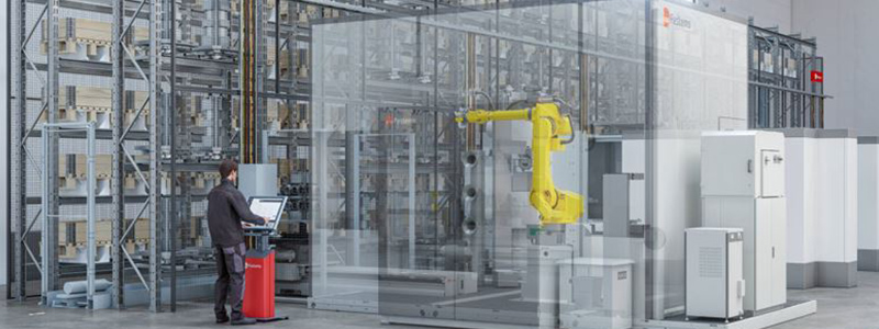 Fastems automatic deburring robotic cell