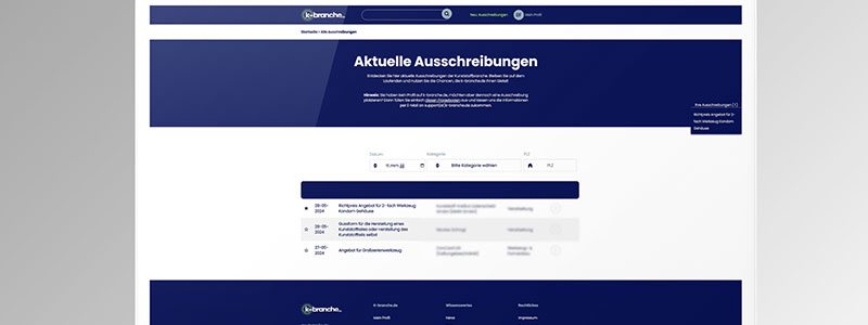 K-branche.de B2B Tender tool Kunststoff-Institut