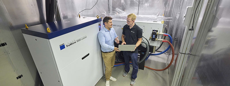 Trumpf TruMicro 9010 ultrashort pulse laser Large areas Structuring Cleaning Surfaces